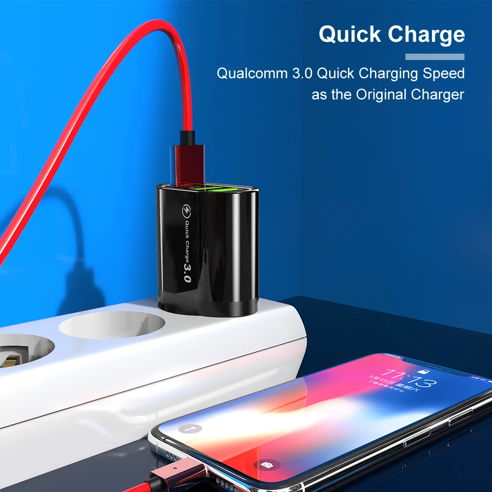 Зарядное устройство USB Vanniso 3 для быстрой зарядки iphone X 7 8 samsung A30 Xiaomi Redmi K20 настенное