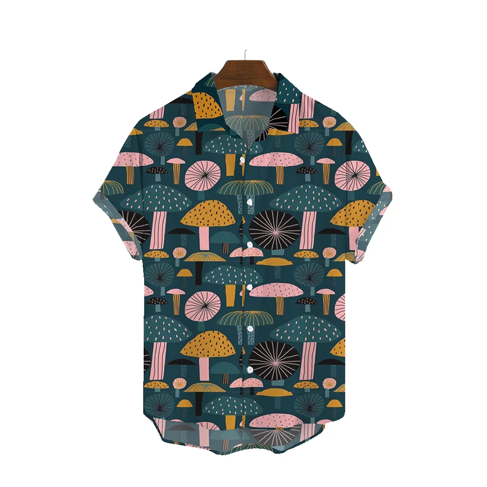 

Cool Men's Casual Print Shirt for a Hawaiian Summer Vacation Turn-down Collar Multi-color Men's Shirt Single Breasted Male Tops