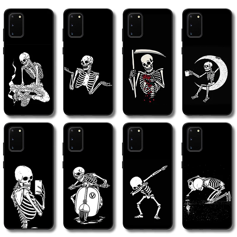 

Funny Skull Case for Samsung Galaxy S21 A51 A50 A71 A52 A72 S20 A21S A12 A70 S10 S9 S8 S10e FE Note 20 10 Lite Plus Ultra TPU