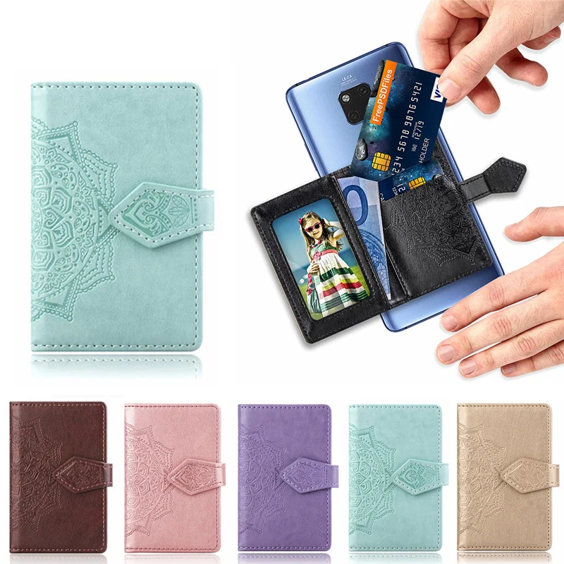 Кожаный карманный держатель для карт наклейка на заднюю крышку iPhone 11 Pro XS Max Redmi Note