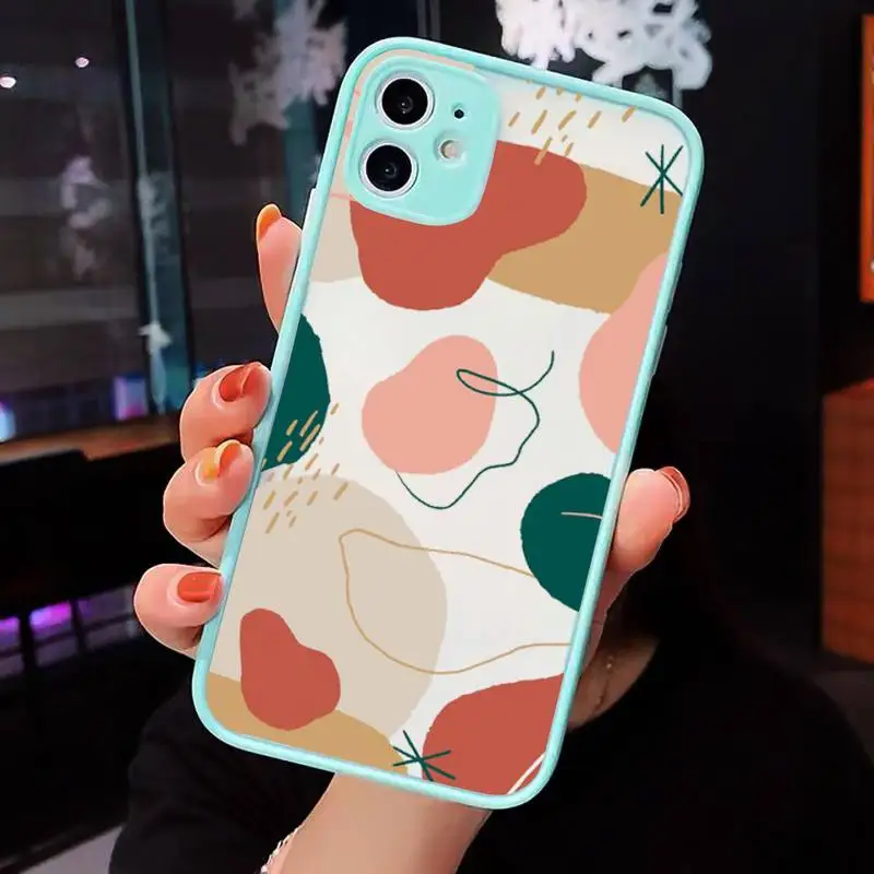 

line art Phone Case matte transparent For blue iPhone 7 8 x xs xr 11 12 pro plus max mini Clear Funda