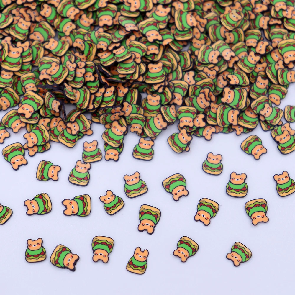 Кусочки медведя 10 г поставки слаймов игрушка полимерная глина Мультяшные