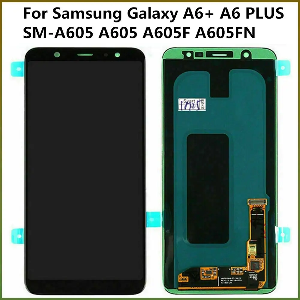 ЖК-экран для Samsung Galaxy A6 + PLUS SM-A605 A605 A605F A605FN 100% тестирование OLED сенсорный дигитайзер