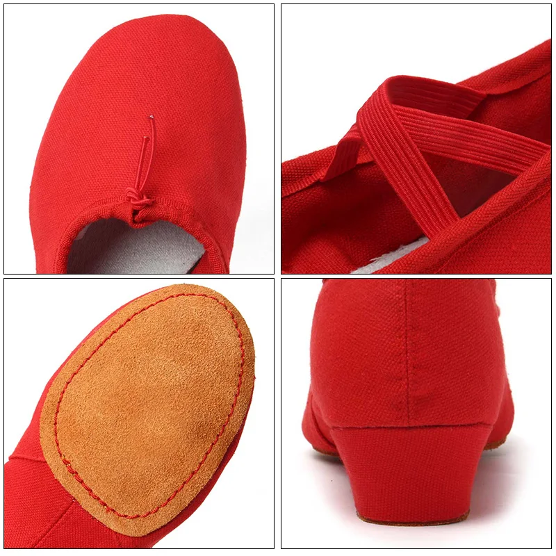 HIPPOSEUS Ballet Dance Shoes Girls Soft Canvas Children Non-Slip Ballet Shoes Gym Exercise Dancing Shoes Yoga Belly Slippers