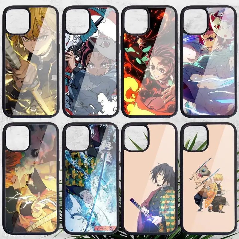 

Demon Slayer Phone Case PC for iPhone 11 12 pro XS MAX 8 7 6 6S Plus X 5S SE 2020 XR Soft TPU Silicone Back Cover Phone Case
