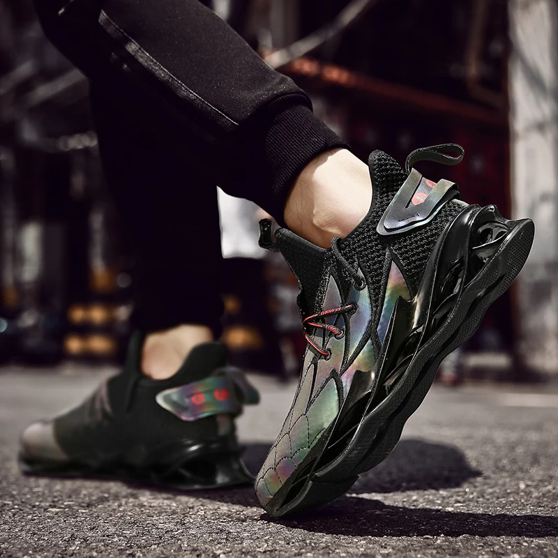 Мужские беговые кроссовки со стразами зеркальная фотоотражающая обувь сандалии