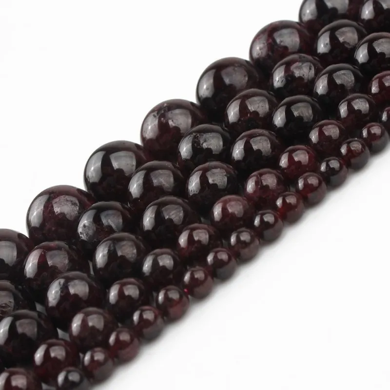 Натуральный темно-красный гранатовый камень бисер круглые бусины-разделители