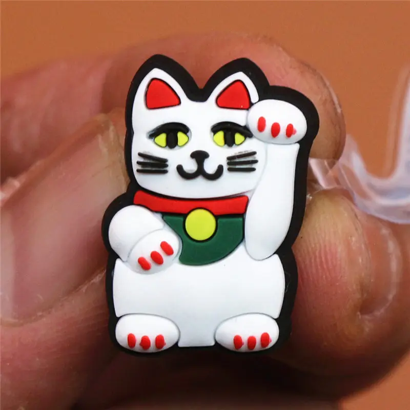 Original Shoe Charms Accessories Decorations Cute Lucky Cat Mermaid Shark PVC Croc jibz Buckle for Kids Party Xmas Gifts U178