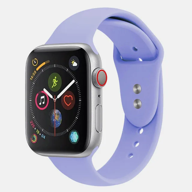 NO.7-Lilac Спортивный силиконовый ремешок с двойной пряжкой для apple watch серии 4321 сменный Браслет ремешок для часов Ремешок для часов для apple watch 42 38 - Цвет ремешка: NO.7-Lilac