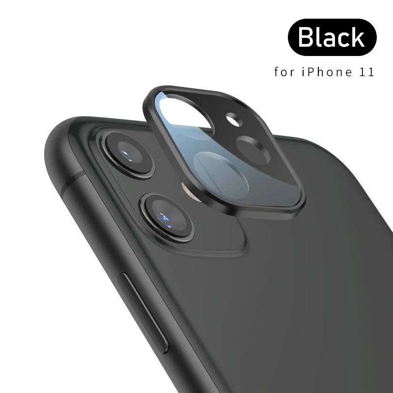 2 в 1 Защитное стекло для камеры iPhone 11 Pro Max металлическое защитное кольцо защитный