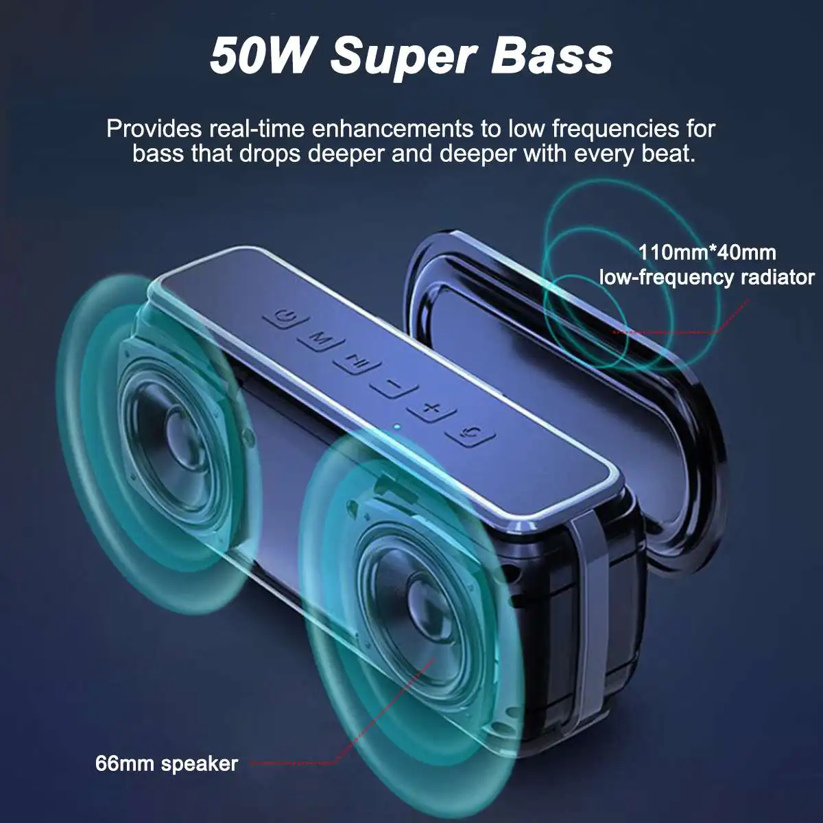 50 Вт bluetooth Колонка звуковая колонка портативная 5 0 TWS дизайн IPX5 Водонепроницаемый