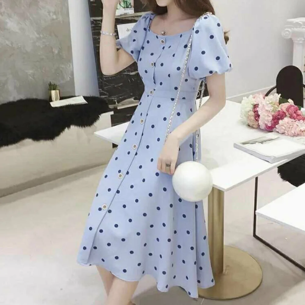 Элегантное офисное женское платье 2020 сексуальное в горошек с принтом Макси