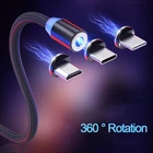 Магнитный зарядный кабель Micro USB со светодиодной подсветкой, кабель Type-C для iPhone X, 7, 8, 11 Pro, Huawei, Samsung, Xiaomi, LG, магнитный шнур Мобильный телефон