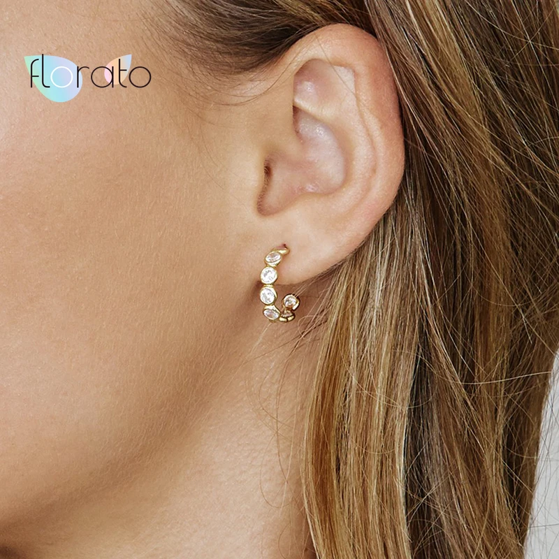 

Minimalist 925 Sterling Silver Diamond String Stud Earrings For Women Delicate Party Wedding Bridesmaid Earrings Jewelry