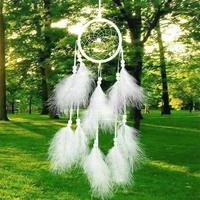 wind chimes handmade indian dream catcher net with feathers 55 cm wall hanging dreamcatcher craft gift home decoration 40p