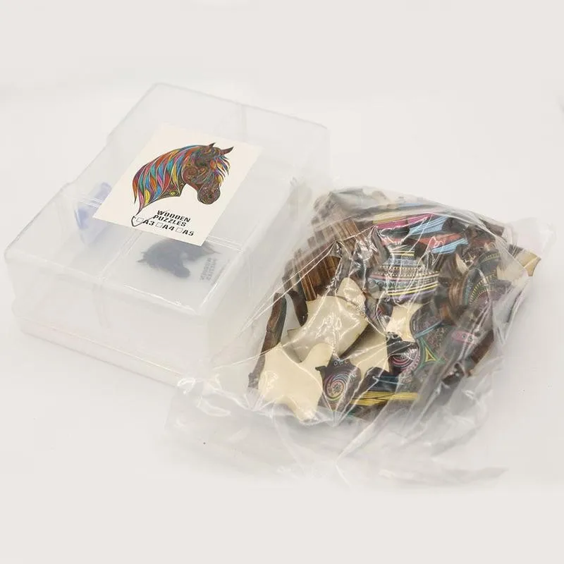 Деревянные пазлы с мультяшной лошадью сделай сам животными игра для детей и