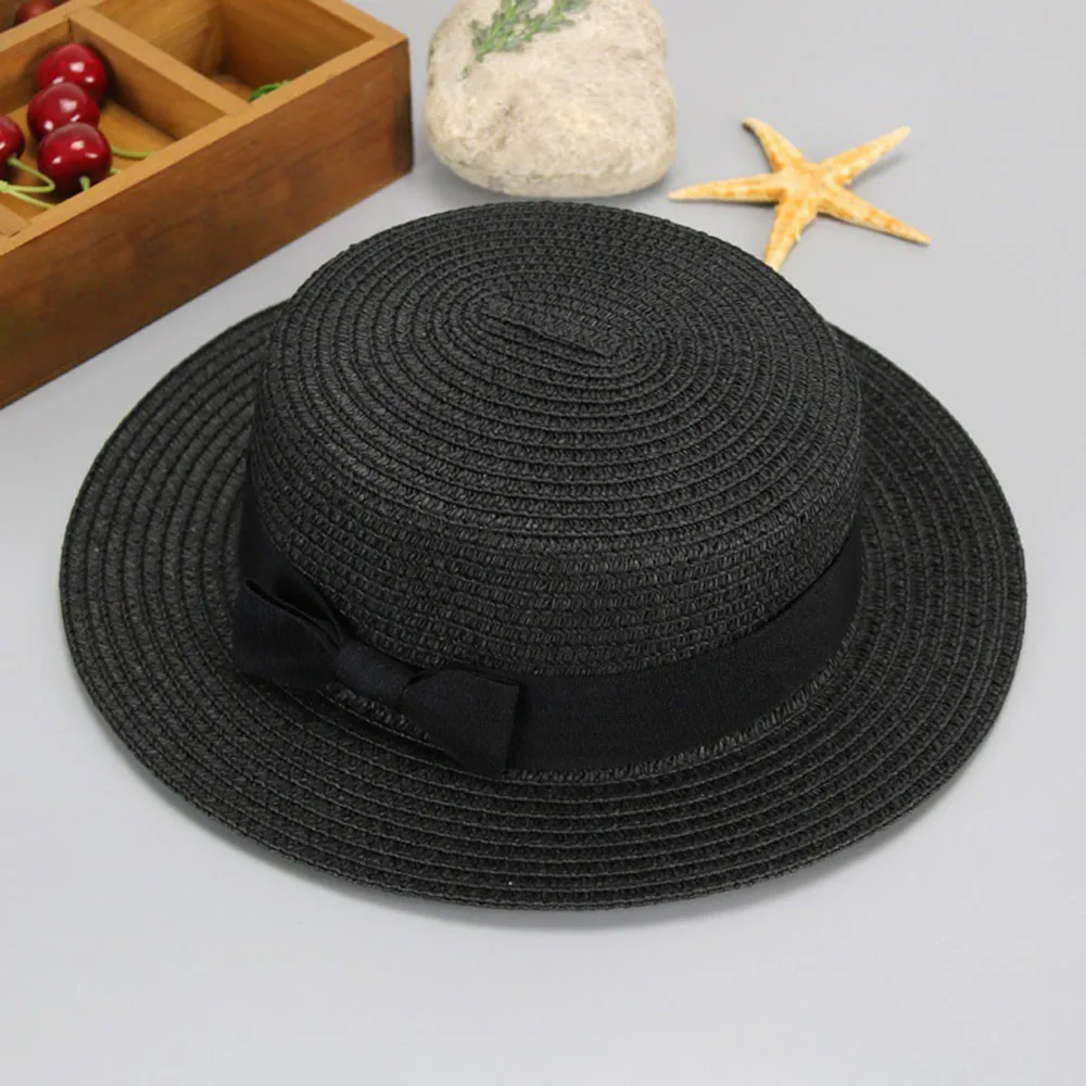 Соломенная шляпа HUISHI разноцветная пляжная с бабочкой для родителей и детей