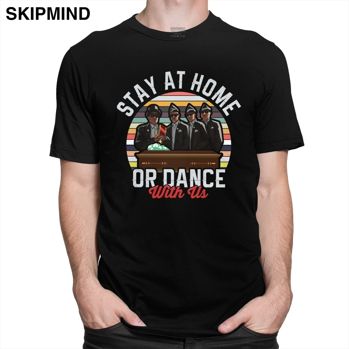 Забавные сидеть дома или танцев с нами футболка Для мужчин рубашка короткими