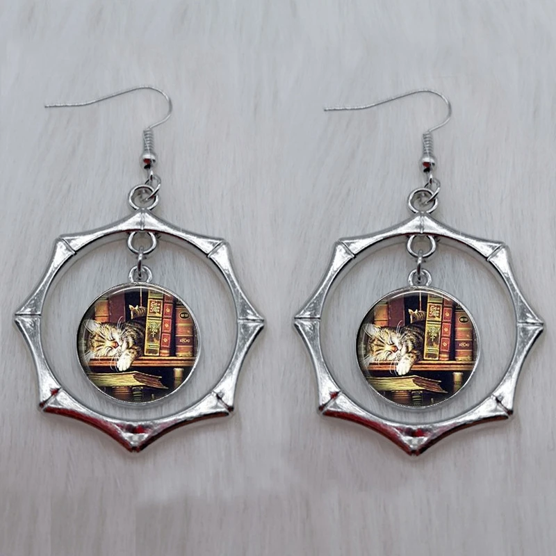 Серьги-книжки в ретро стиле для влюбленных ювелирные украшения весы книжные