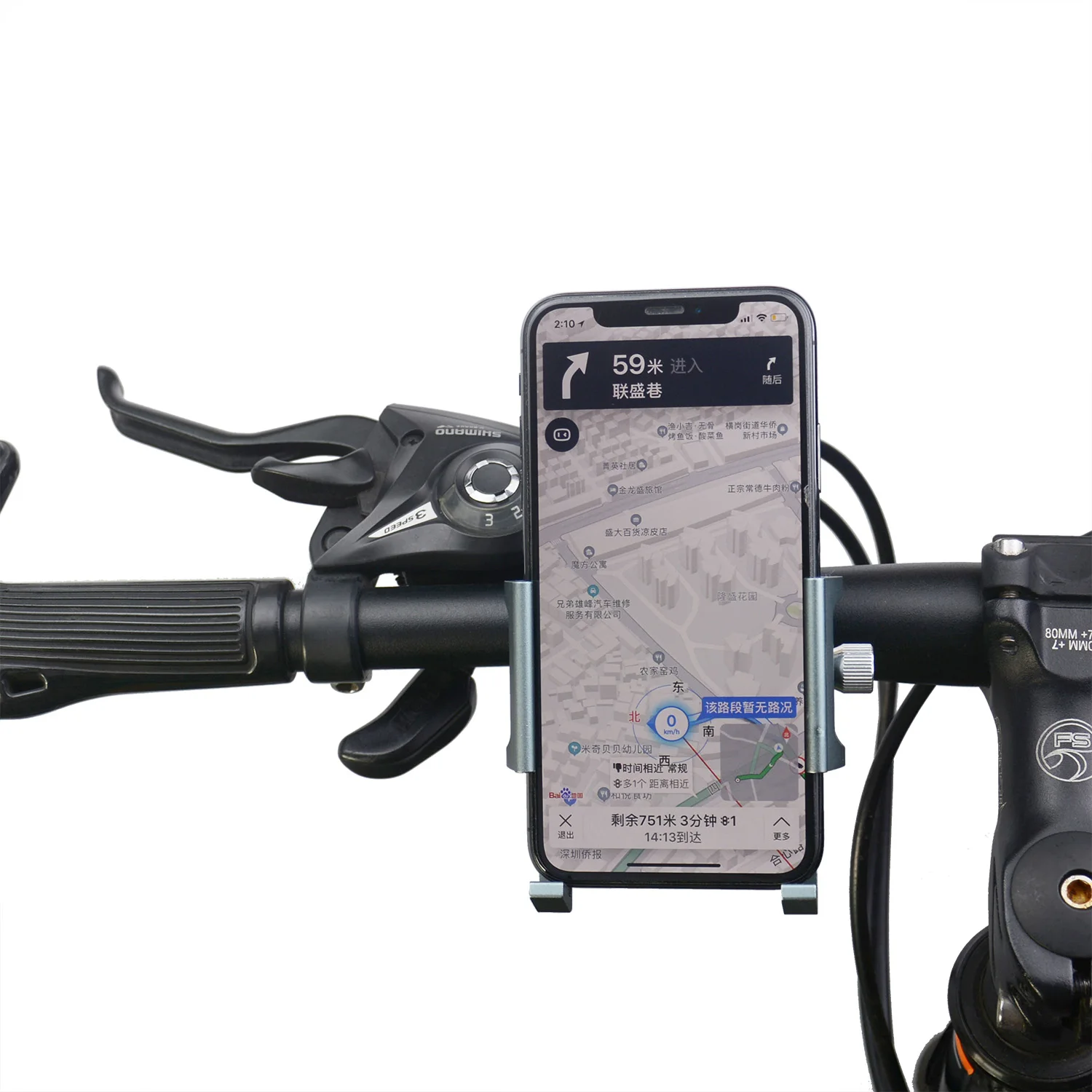 

Bicycle & Motorcycle Phone Mount Aluminum Alloy Bike Phone Holder 360° Rotation for iPhone 12 mini 11 Pro Max X XR Xs 7s 8 Plus