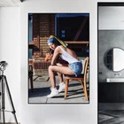 Современные уличные жемчужные серьги Картина на холсте для девушек Забавный постер и принты настенные картины для гостиной домашний декор квадраты