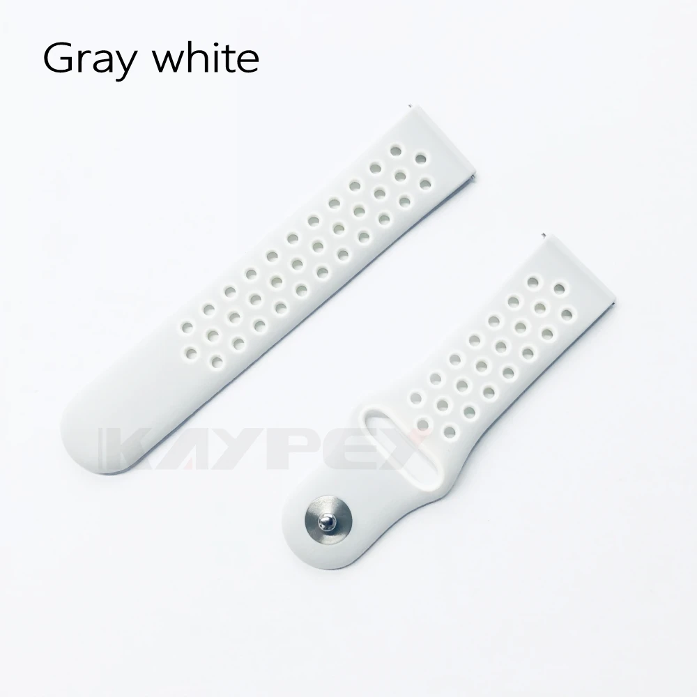 gray white Красочные Мягкие силиконовые часы ремешок для Xiaomi Huami Amazfit Pace дышащий браслет Сменные браслеты 22 мм ремешок - Цвет: gray white