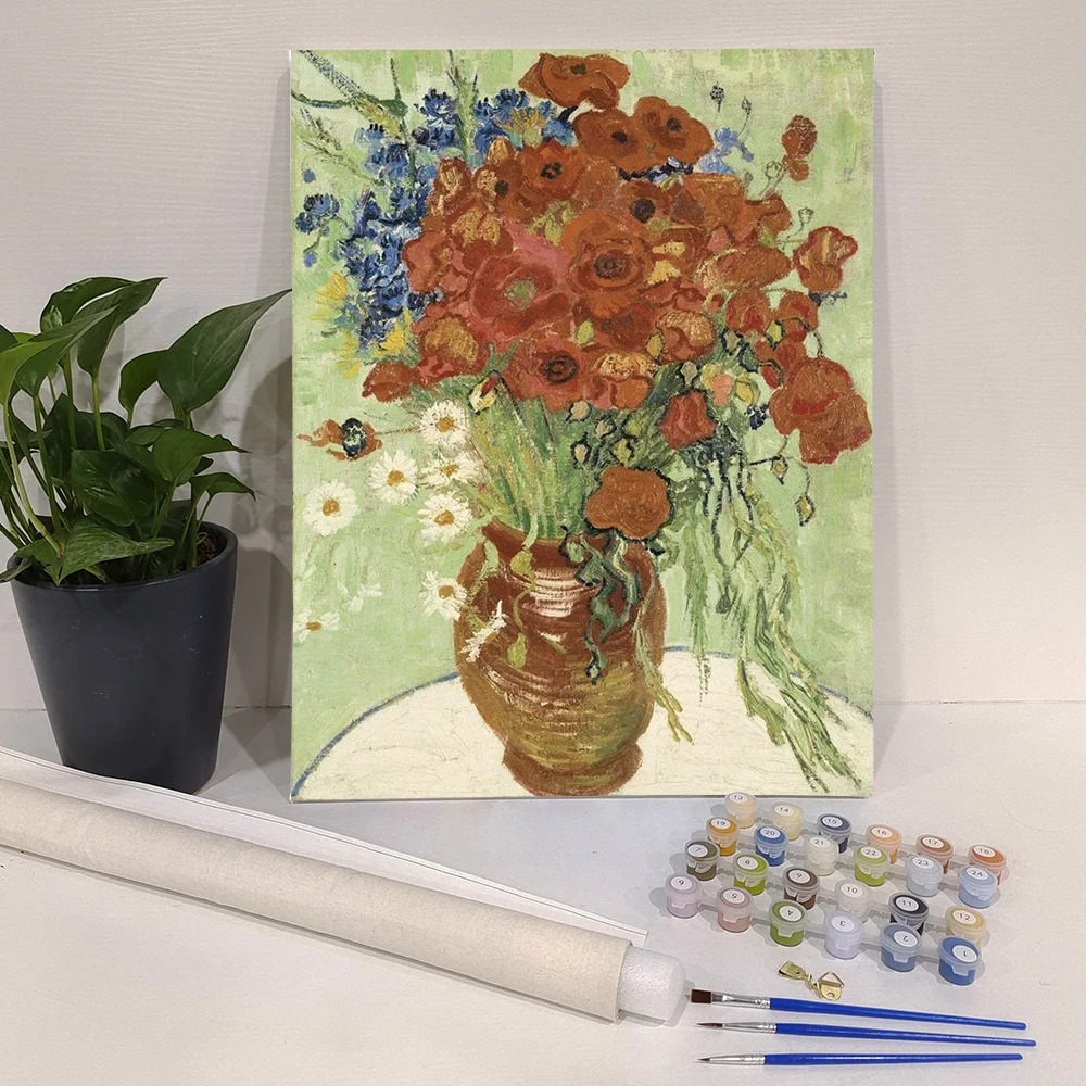 

GATYZTORY Painting By Number Acrylic Paint Flowers Number Painting For Home Decor ON Canvas Painting Wall Art 40x50CM Frame