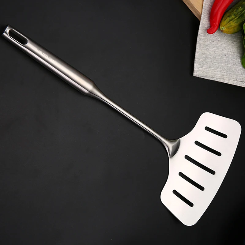 

Stainless Steel Fish Spatula Thickened Slotted Fish Shovel Wide Fish Turner Home Cooking Utensils Silicone Spatulas Beef