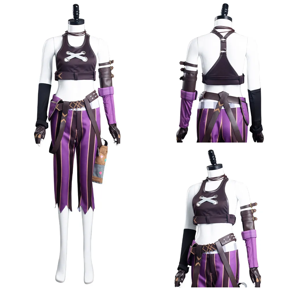 

Game LoL Jinx Cosplay Costume Uniform Outfits Halloween Carnival Suit