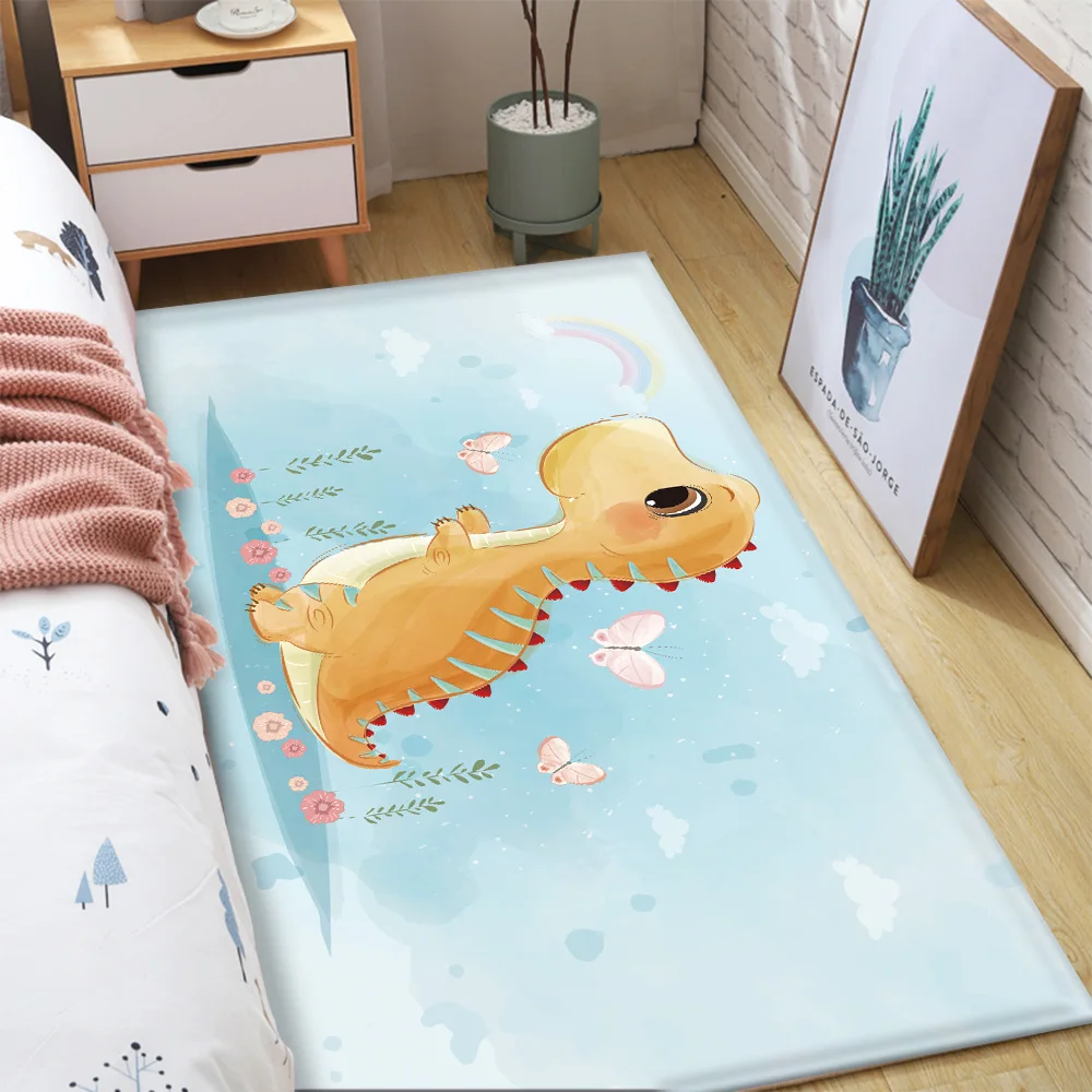 

2021 Top Brand Non-slip Floor Cute Tortoise Dinosaur Pattern Kids Play Carpet Children Rug baby Flannel Children Durable carpet