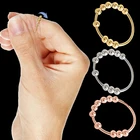 Кольца-антистресс для мужчин и женщин, спиральные вращающиеся антистрессовые кольца с бусинами, S M L