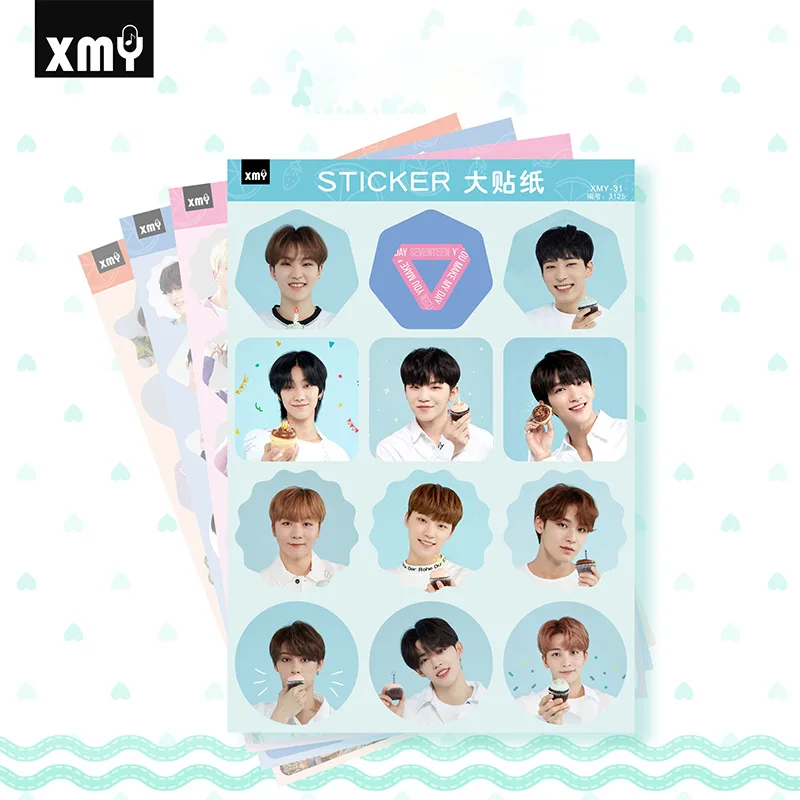4 шт./компл. KPOP стикер NCT Seventeen REDVELVET BNK48 MONSTA-X группа креативные фото наклейки kpop поставки
