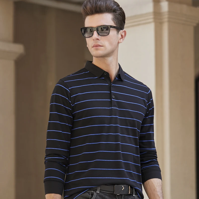 Высокое качество 3D вышивка поло рубашка для мужчин 100% хлопок в черно белую