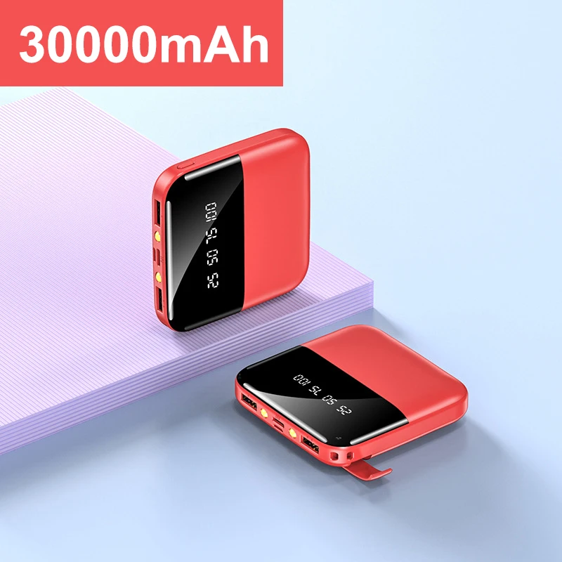 

15000mAh Mini Power Bank Dual USB LED Display Poverbank Portable External Battery Charger Powerbank 30000 mAh For Mobile Phones