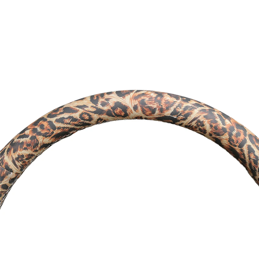 Чехол рулевого колеса автомобиля из искусственной кожи с леопардовым принтом