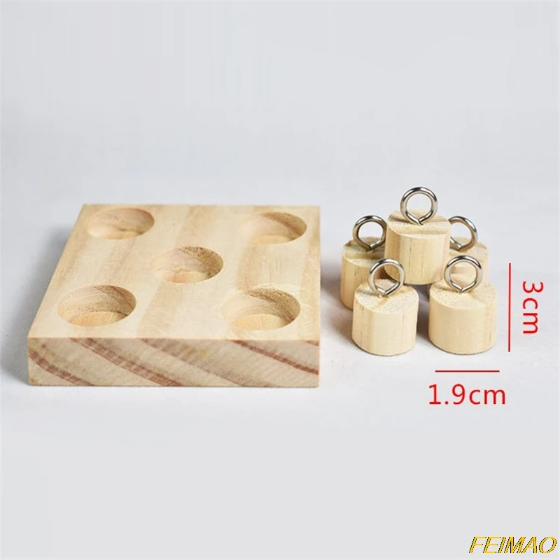 Деревянная платформа с птицами и попугаями пластиковые кольца развивающая