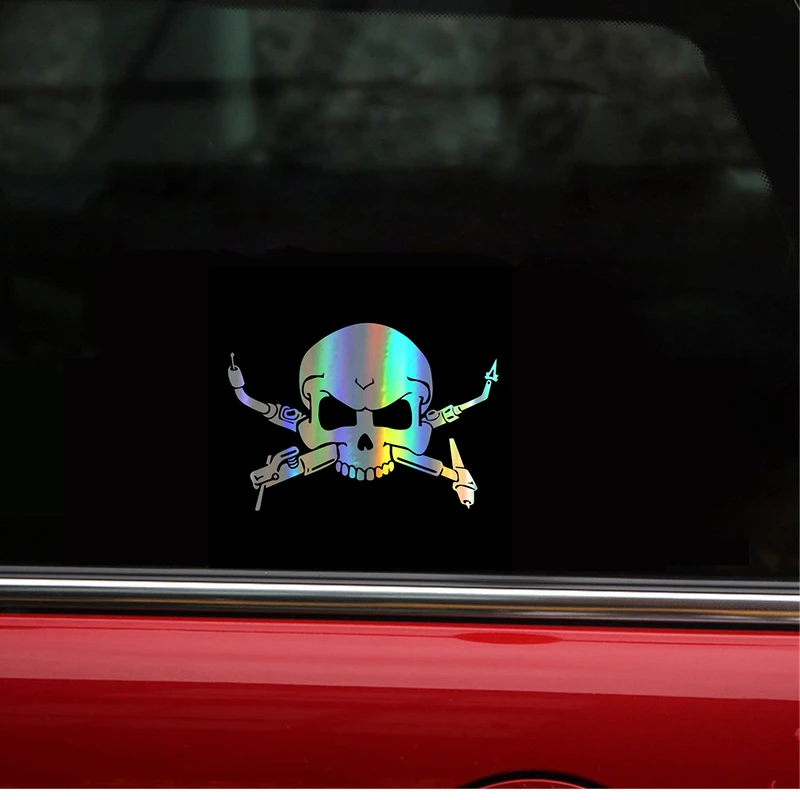 

Funny Welders Skull Car Sticker Automobiles Exterior Accessories Reflective Vinyl Decals for Bmw Audi Ford Honda Kia