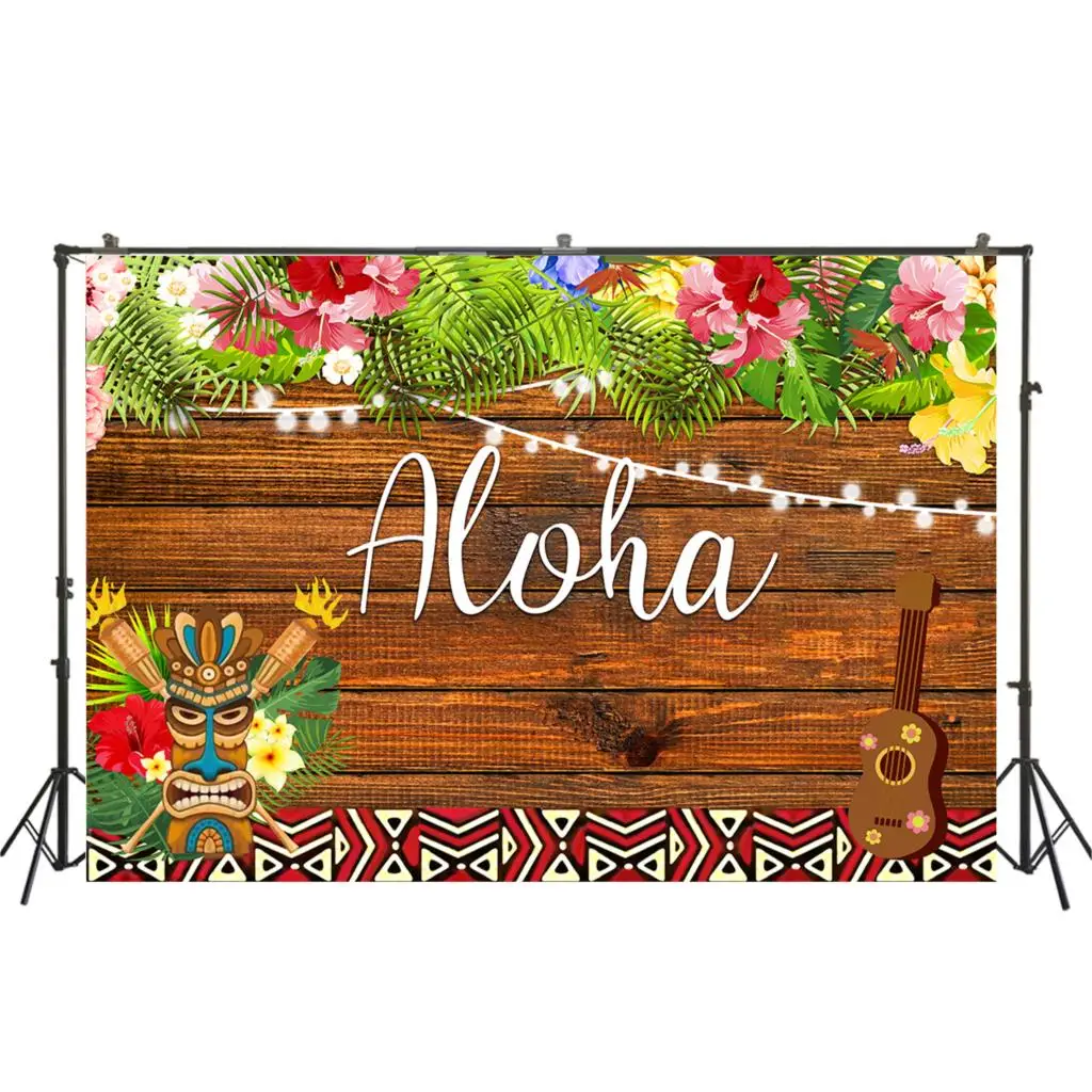 Фон для фотографирования с изображением летней вечеринки в стиле алохи честь Дня