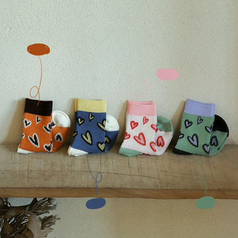 

Children's Socks Cartoon High Elastic Autumn and Winter Warm Soft Love Socks for Boy Girl Cotton Cute Casual