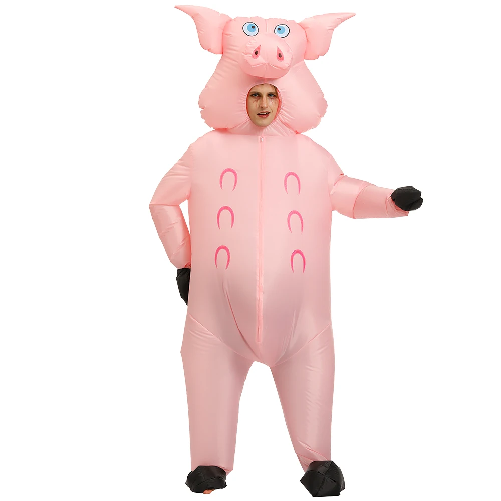 Inflatable Costume Pink Pig Animal Cosplay Halloween My Hero Academia Costumes for Men Adult |