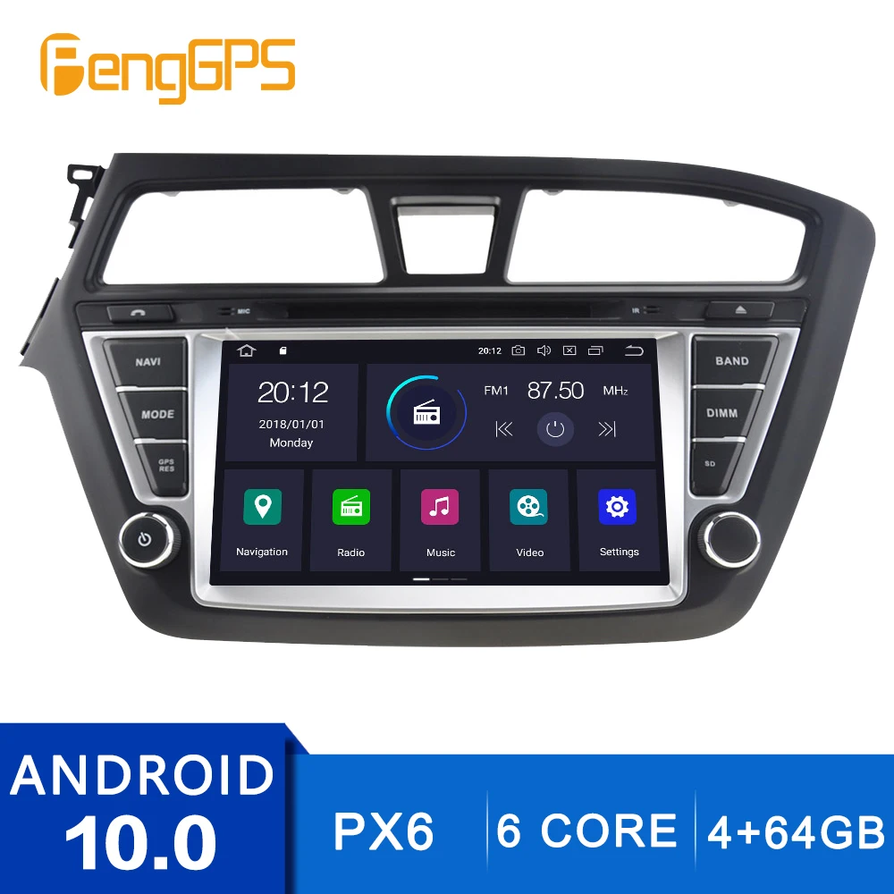 

Android 10.0 CD DVD Player For Hyundai I20 2014-2017 Multimedia Headunit Auto Stereo GPS Navigation Radio Carplay DSP PX6 6 Core
