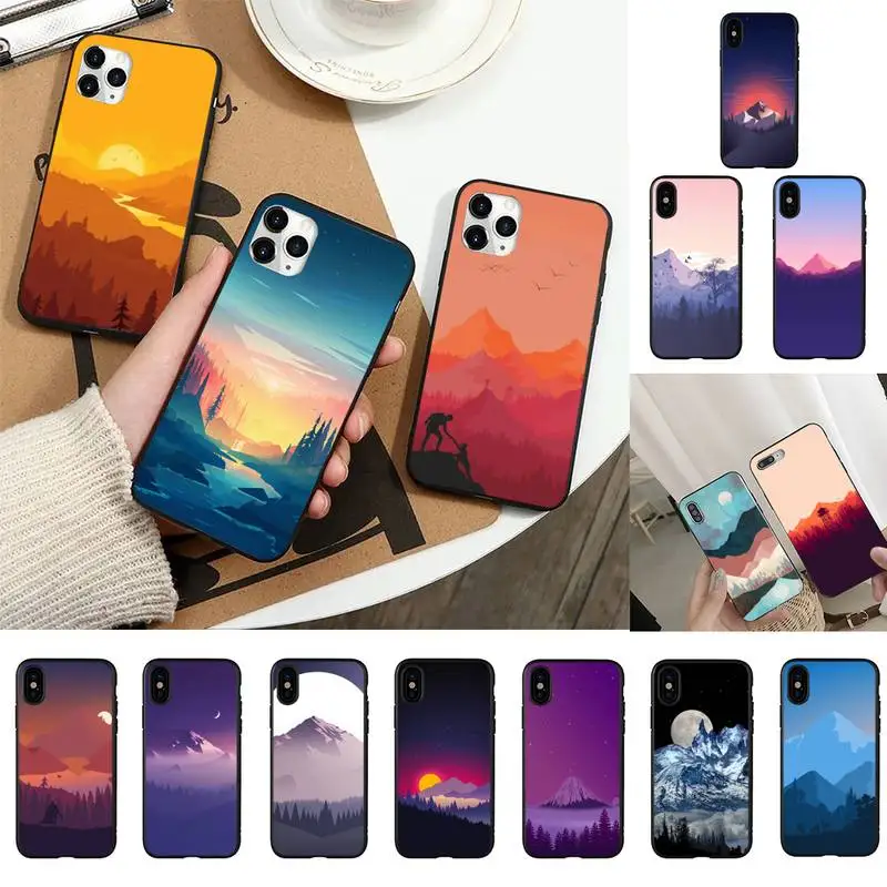 

Mountain Marble Moon Phone Case For iphone 13 11 8 7 6 6S Plus 7 8 plus X XS MAX 5S XR 12 11 Pro max se 2020 Funda Cover