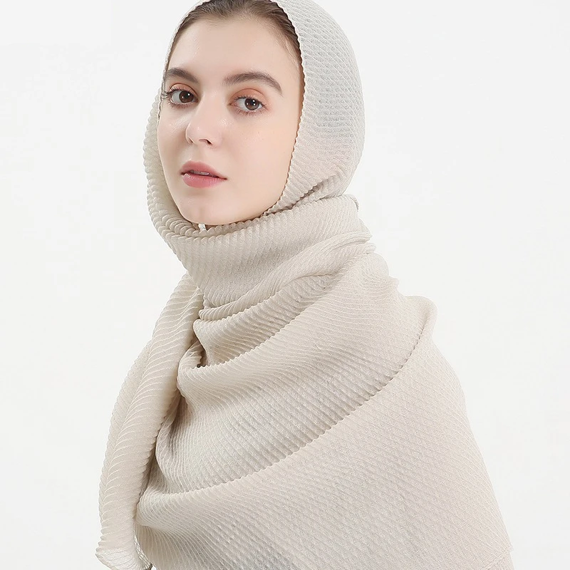 Роскошный брендовый чистый цветной шарф Женский хлопковый хиджаб длинные шали и