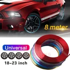 Новинка 8 мрулон гальваническое покрытие автомобильные цветные диски для колес протекторы Декоративная полоса защитная линия для шин резиновая Литье отделка