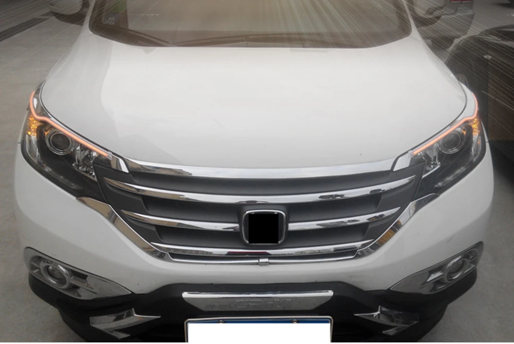 CSCSNL 2 шт. для Honda CRV 2012 2013 Автомобильный головной светильник светодиодный для бровей дневной ходовой светильник DRL с желтым поворотным сигналом светильник