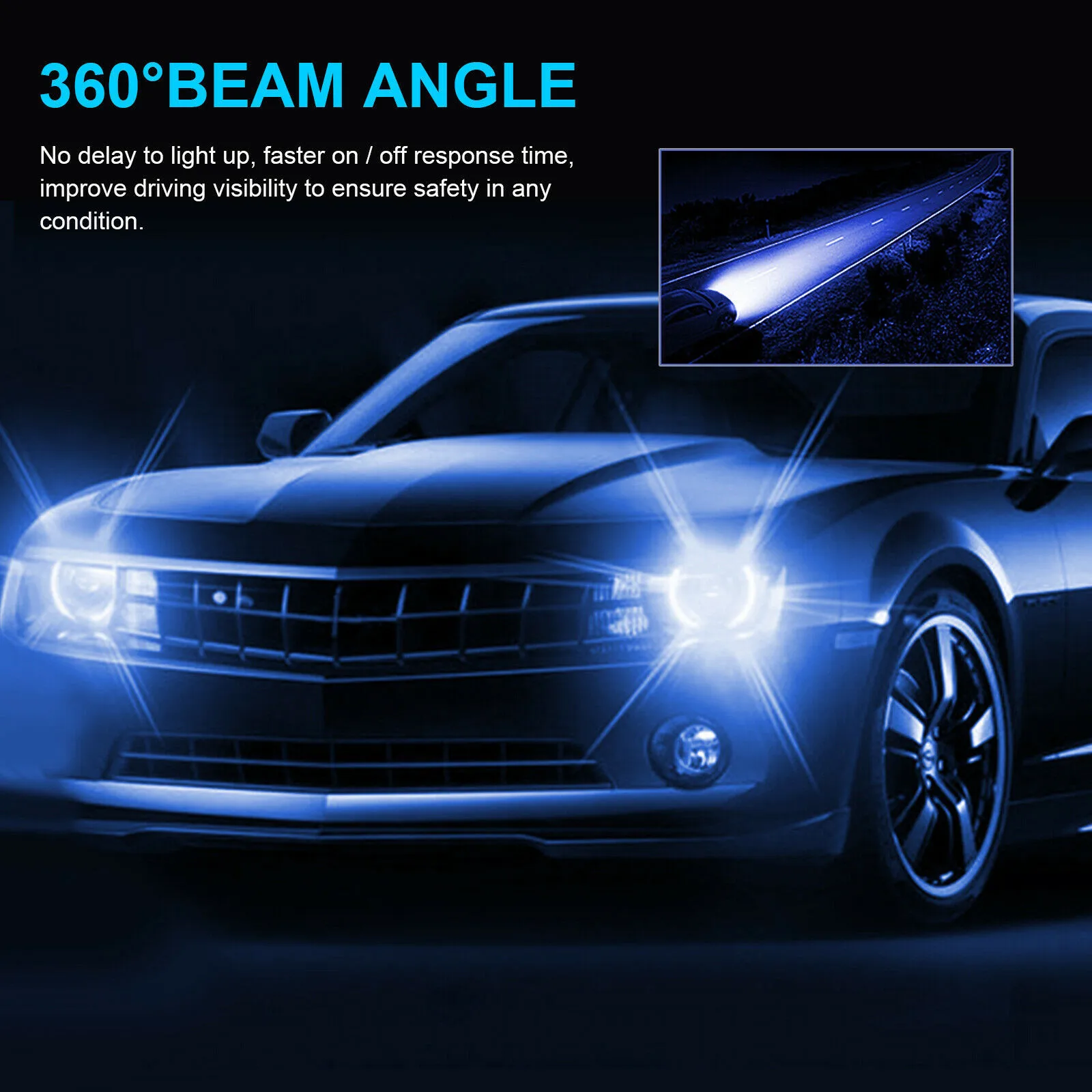 

100W LED Light Bulb 8000K ICE Blue Accessories Driving DRL Light Headlight