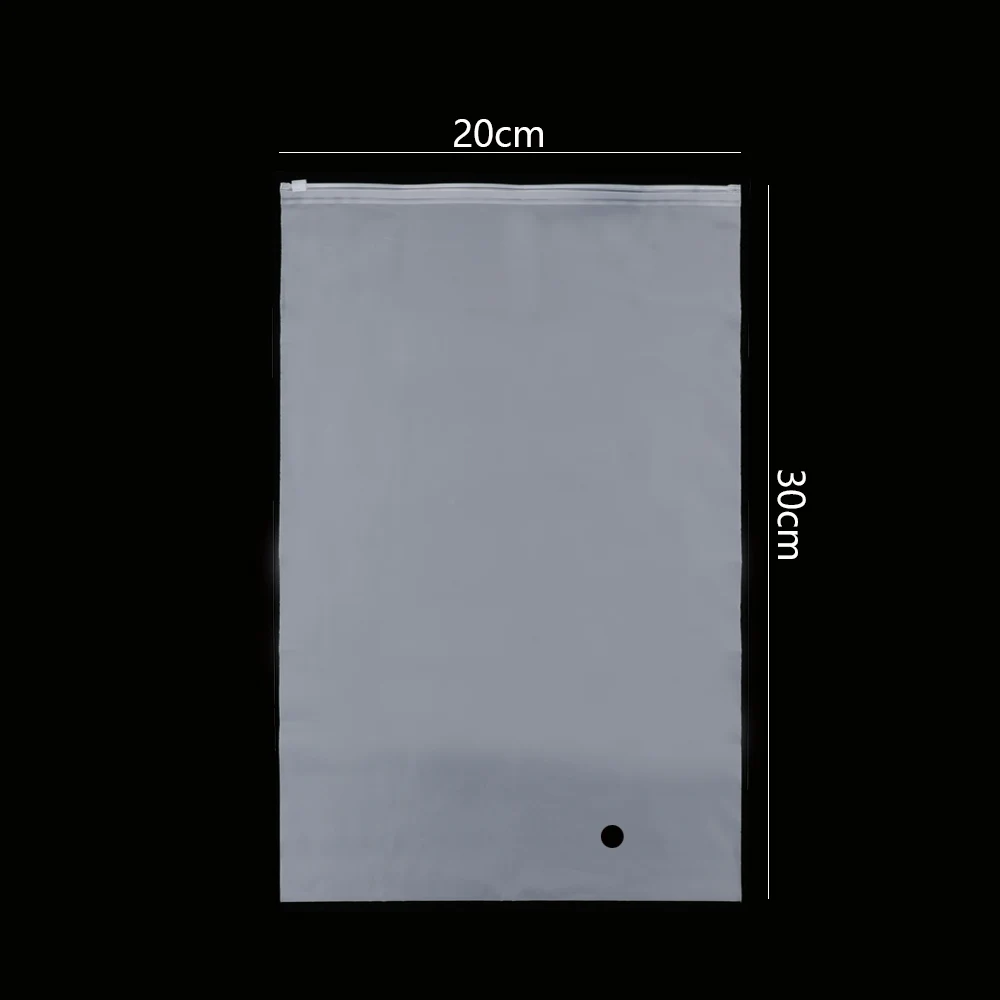 20x30cm 1pc Plastic Sealed Waterproof Matte Frosted Package Transparent Zip lock Bag Clothing Travel Pouch Swimming Storage Bags - Цвет: 20x30cm
