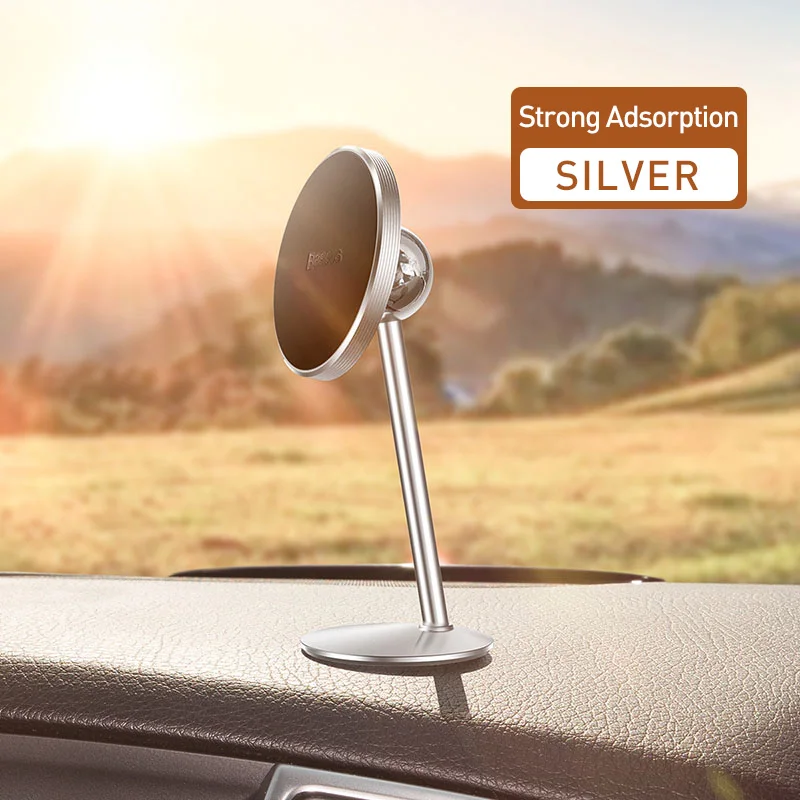 SILVER Baseus магнитный автомобильный держатель для телефона для iPhone samsung мобильный телефон стенд магнит 360 3D Вращение gps держатель на вентиляционное отверстие автомобиля держатель - Цвет: SILVER