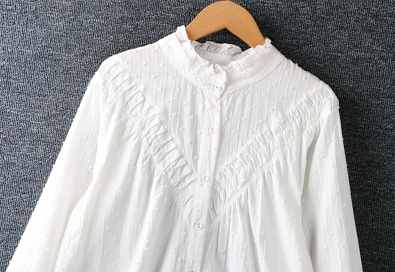 

New Spring Women Blouse Japan Style Mori Girl Cotton linen Long Sleeve Loose White Shirt Women