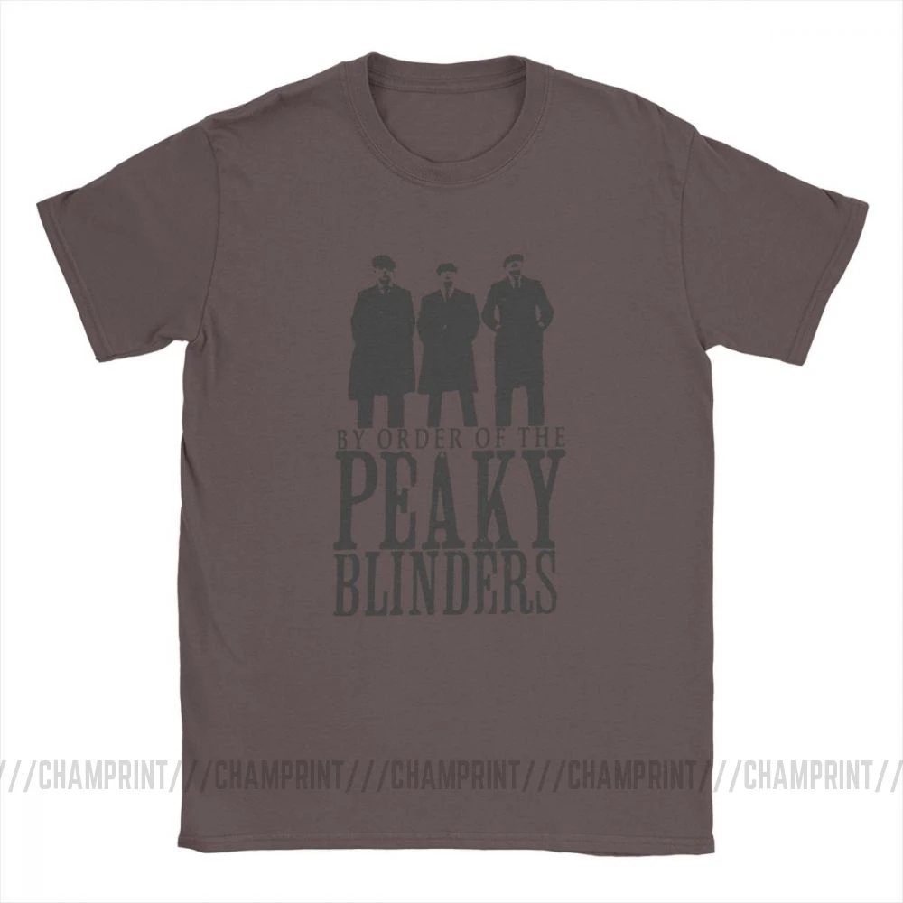 Peaky Blinders, Мужская футболка, Arthur Thomas, TOMMEE, Shelby, летние топы, короткий рукав, Повседневная футболка с круглым вырезом, хлопок, футболки размера плюс - Цвет: Коричневый